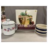 Carneros 3 Pc. Salad Set, Roseville Striped Crock