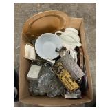 Box Lot With Glassware, Home Decor, Silverplate