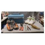 Box Lot, Samsonite Case, (2) Pairs Of Sneakers
