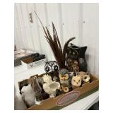 Box Lot And f Various Owl Decor