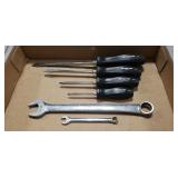 (4) Snap-On Screwdrivers & (2) Snap-On Wrenchs