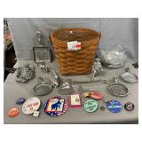 Longaberger Basket, Cast Aluminum, Asst. Badges