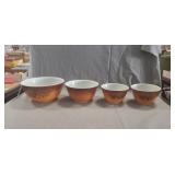 (4) Assorted Vintage Pyrex Bowls (5.5" 5.5", 7" &
