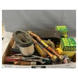 Tray Lot With Pipes, Filters, Tools