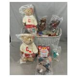 Basket With Coca-Cola Bears & Happy Meal Toys