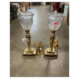 Brass & Crystal Electric Candle Lamps
