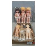 Tray Of (6) Assorted Dolls
