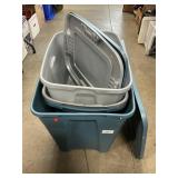(4) Plastic Storage Totes, (3) W/Lids