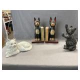 Cast Iron Cats, Wooden Cat Bookends