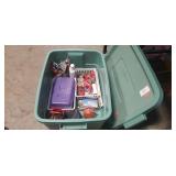 Box Of Assorted Office Supplies Including Plastic