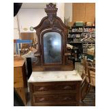 Marble Top Dresser with Mirror