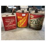 Vintage Gasoline, Motor Oil Cans