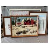 Watercolor Art Work, Framed Needlework