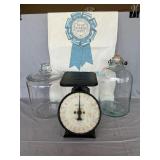 Vintage Hanson Bros. Scale, Glass Jug