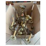 Pair Of Brass Chandeliers