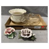 Glass Medical Urinalysis, Spitoon, China Flowers