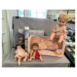 Box Lot With Train Set, Boxed & Vintage Dolls