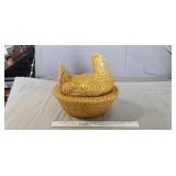 (1) Ceramic Hen On Nest Cookie Jar