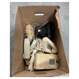 Box Lot Of Vintage Rotary & Push-Button Phones
