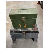 Utility Stool W/Storage, Metal File Box