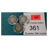 (3) Silver Mercury Dimes