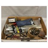 Lot With Folding Lug Wrench, Punches, Scissors,