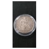 (1) 1876 Silver Seated Liberty Half Dollar Coin