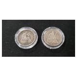 (2) Silver Seated Liberty Dimes (1853 & 1886)
