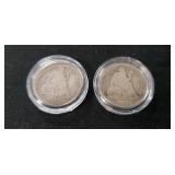 (2) Silver Seated Liberty Dimes (1890 & 1891)
