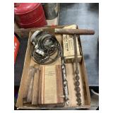 Lot With Auger, Hose Clamps, Block Plane