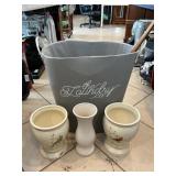 Fabric Laundry Hamper, (3) Planters