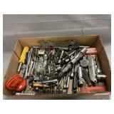 Lot With Rachets, Drill Bits, Assorted Tools,
