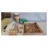 Tray Of Unsearched Pennies, Assorted Collector