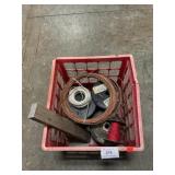 Milk Crate With Assorted Wire, Metal Bar