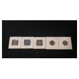 (5) 1909 Lincoln One Cent Coins
