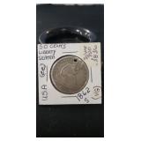 (1) 1862 Silver Seated Liberty Half Dollar Coin