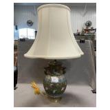 Vintage Brass Cloisonnï¿½ Lamp