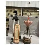 Vintage Lamp Base, Tripod, Advertising
