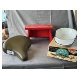 Enamel Bed Pan In Original Box, Childï¿½s Step Stool