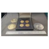 Tray Of Assorted Commemorative Replica Coins