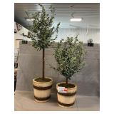 Pair Of Faux Olive Tree Topiaries