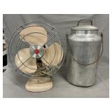 Vintage Milk Can, Hoover Fan