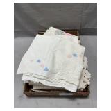 Tray Of Vintage Linens