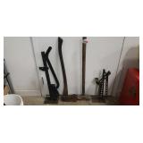 Axe, Sledgehammer & (2) Vintage Jacks