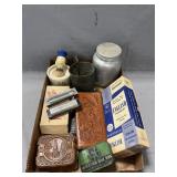 Lot With Sifter, Shaving Mug, Coffee Canister