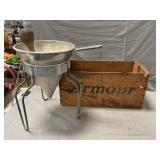 Armour Wooden Box, Aluminm Food Strainer