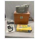 Vintage Polaroid Camera & Case, Bulbs, Garmin