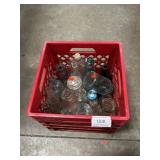 Milk Crate With Vintage Bottles