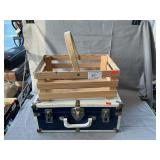 Vintage Metal Case, Wooden Box