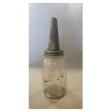(1) Vintage Glass Oil Bottle w/ Metal Spout